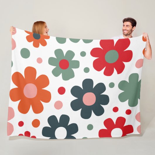 Spielbares Retro-Blume Muster Fleecedecke (Beispiel)