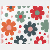 Spielbares Retro-Blume Muster Fleecedecke (Vorderseite (Horizontal))
