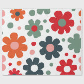 Spielbares Retro-Blume Muster Geschenkpapier (Flach)