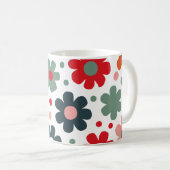 Spielbares Retro-Blume Muster Kaffeetasse (VorderseiteRechts)