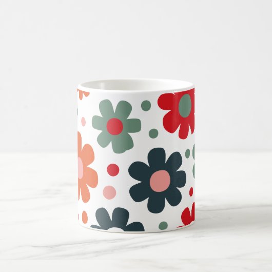 Spielbares Retro-Blume Muster Kaffeetasse (Mittel)