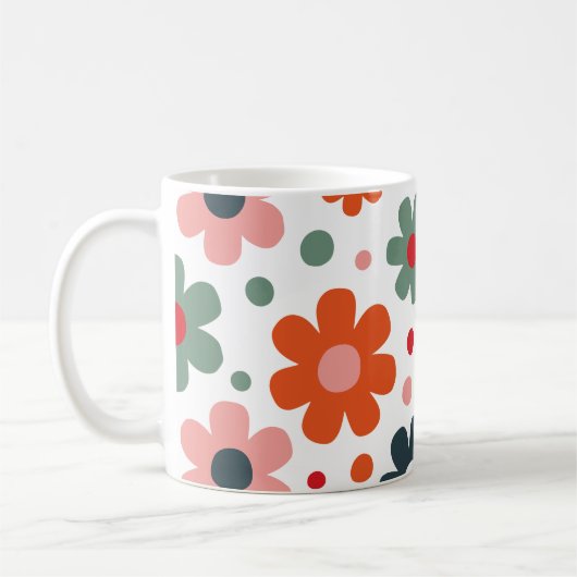 Spielbares Retro-Blume Muster Kaffeetasse (Links)