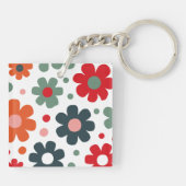 Spielbares Retro-Blume Muster Schlüsselanhänger (Rückseite)