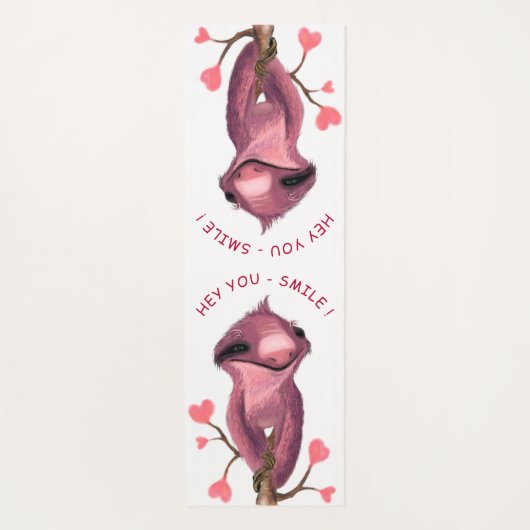 Spielbares Sloth Yoga Mat Smile - Ihr Text - Farbe Yogamatte (Rückseite)