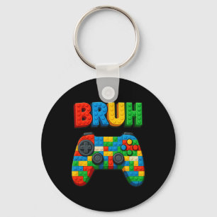 Spielbausteine Bruh sagen lustige Gamer-Jungs Schlüsselanhänger