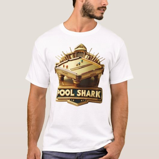 Spielbeherrschung: Pool Shark-Logo am Billardtisch T-Shirt (Vorderseite)