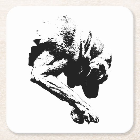 Spielbereit Rechteckiger Pappuntersetzer (Vorderseite)