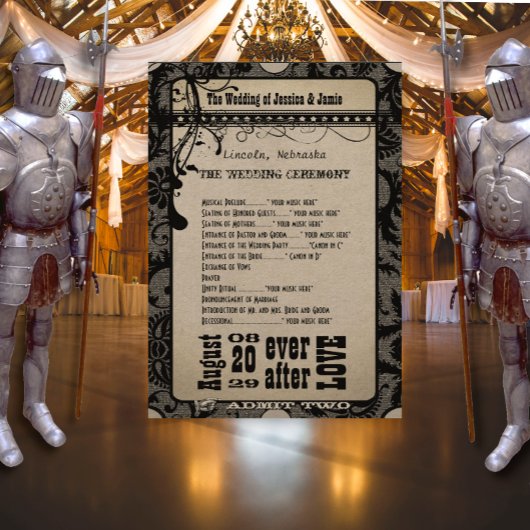 Spielbill Wedding Program Brown Kraft Paper Programm