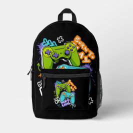 Spielcontroller Graffiti Gaming Born To Play Bedruckter Rucksack