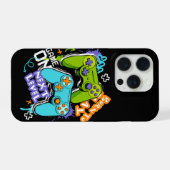 Spielcontroller Graffiti  Gaming Born To Play  iPhone Hülle (Rückseite (Horizontal))