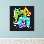 Spielcontroller Graffiti Gaming Born To Play Leinwanddruck (Insitu (Holzboden))