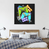 Spielcontroller Graffiti Gaming Born To Play Leinwanddruck (Insitu (Schlafzimmer))
