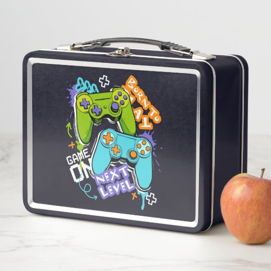 Spielcontroller Graffiti Gaming Born To Play Metall Brotdose (Beispiel)