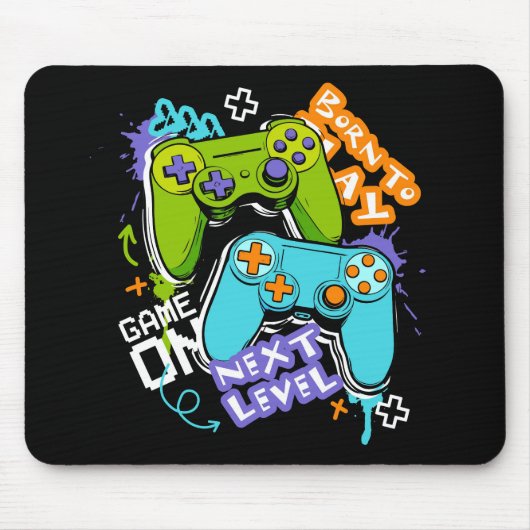Spielcontroller Graffiti  Gaming Born To Play  Mousepad (Vorne)