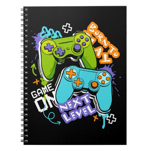 Spielcontroller Graffiti  Gaming Born To Play  Notizblock (Vorderseite)