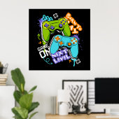 Spielcontroller Graffiti  Gaming Born To Play  Poster (Heimbüro)