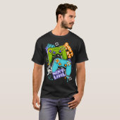 Spielcontroller Graffiti  Gaming Born To Play  T-Shirt (Vorne ganz)