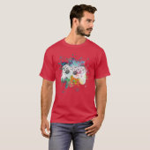 Spielcontroller mit farbenfrohen Farben Geschenk S T-Shirt (Vorne ganz)