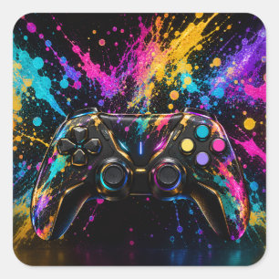 Spielcontroller Quadratischer Aufkleber