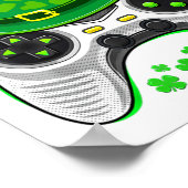 Spielcontroller Shamrock Gamer St. Patricks Day Ga Poster (Ecke)