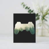 Spielcontroller und Waldnatur Postkarte (Stehend Vorderseite)