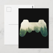 Spielcontroller und Waldnatur Postkarte (Vorne/Hinten)