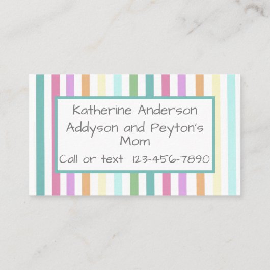 Spieldatum des Kindes Visitenkarte (Rückseite)