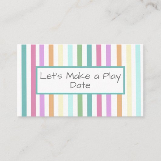 Spieldatum des Kindes Visitenkarte (Vorderseite)