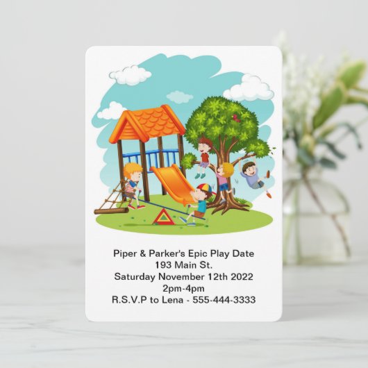 Spieldatum Einladung (Stehend Vorderseite)