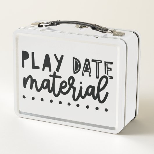 Spieldatum Material lustige Niedliche Zitatsphrase Metall Brotdose (Rückseite)