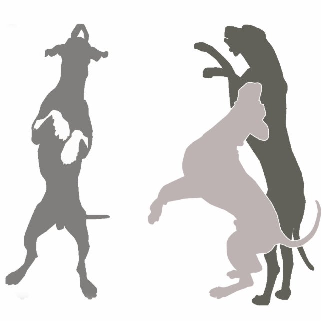 Spieldoggen Freistehende Fotoskulptur (Vorne)