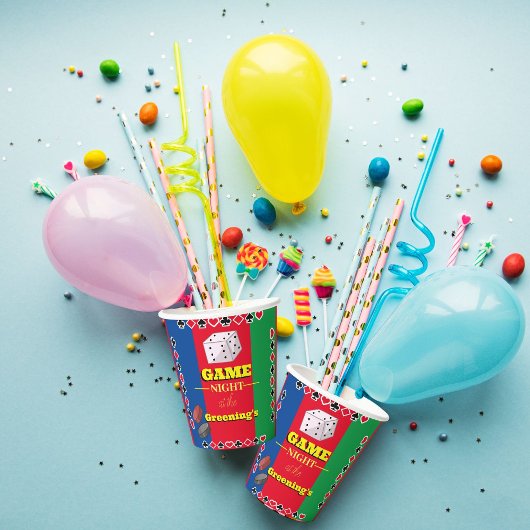 Spiele Abend Themenabend Dekoration Spiele Nacht Pappbecher