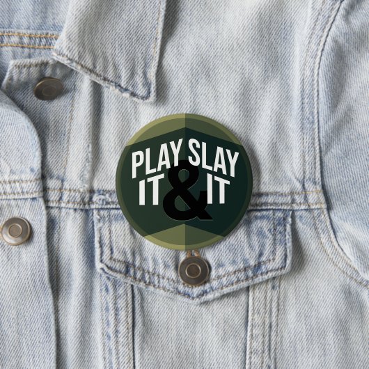 Spiele auf der grünen, modernen geometrischen Phra Button (Beispiel)