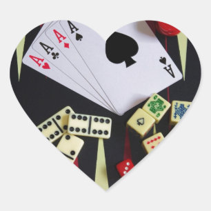 Spiele-Casino-Spiele Herz-Aufkleber