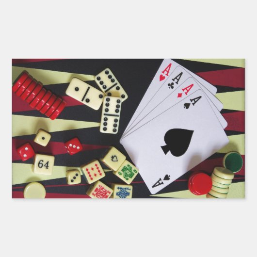 Spiele-Casino-Spiele Rechteckiger Aufkleber (Vorderseite)