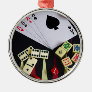 Spiele-Casino-Spiele Silbernes Ornament