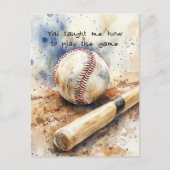 Spiele das Baseball-Vaterspiel Postkarte (Vorderseite)