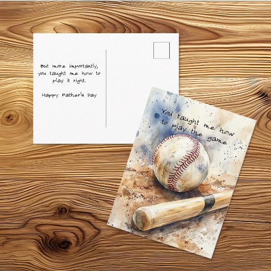 Spiele das Baseball-Vaterspiel Postkarte