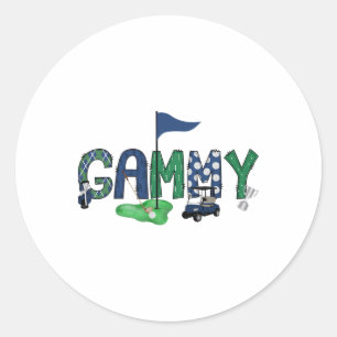 Spiele des Geburtstagskameraden in einem Golfsport Runder Aufkleber