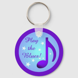 Spiele die Blues Purple Blue Note Circle Stars Schlüsselanhänger