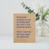 Spiele, die wir in Autos spielen Postkarte (Stehend Vorderseite)