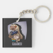 Spiele! Funny Cartoon Slog Spiele Schlüsselanhänger (Rückseite)