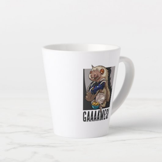 Spiele! Funny Sloth Computer Gamer Video Games Milchtasse (Rechte Ecke)