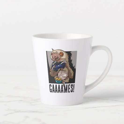 Spiele! Funny Sloth Computer Gamer Video Games Milchtasse (Rechts)