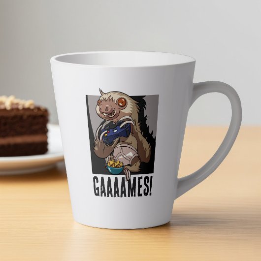 Spiele! Funny Sloth Computer Gamer Video Games Milchtasse