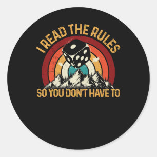 Spiele für die Nacht - Ich lese die Regeln, damit  Runder Aufkleber