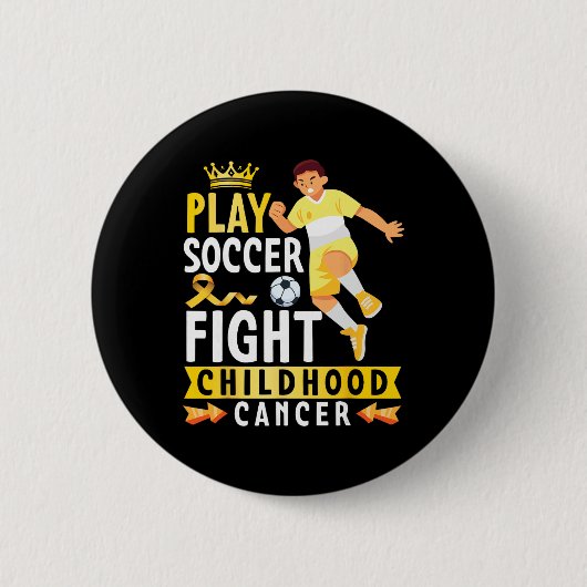 Spiele Fußball, bekämpfe Kinderkrebs, goldenes Ban Button (Vorderseite)