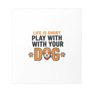 Spiele mit deinem Hund Lustige Vintage-Gravur Desi Notizblock