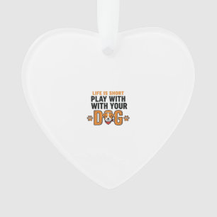 Spiele mit deinem Hund Lustige Vintage-Gravur Desi Ornament