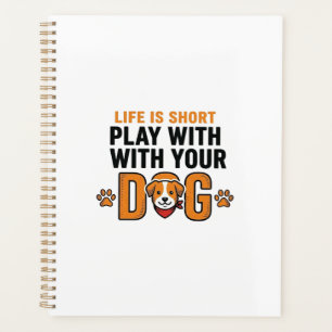 Spiele mit deinem Hund Lustige Vintage-Gravur Desi Planer